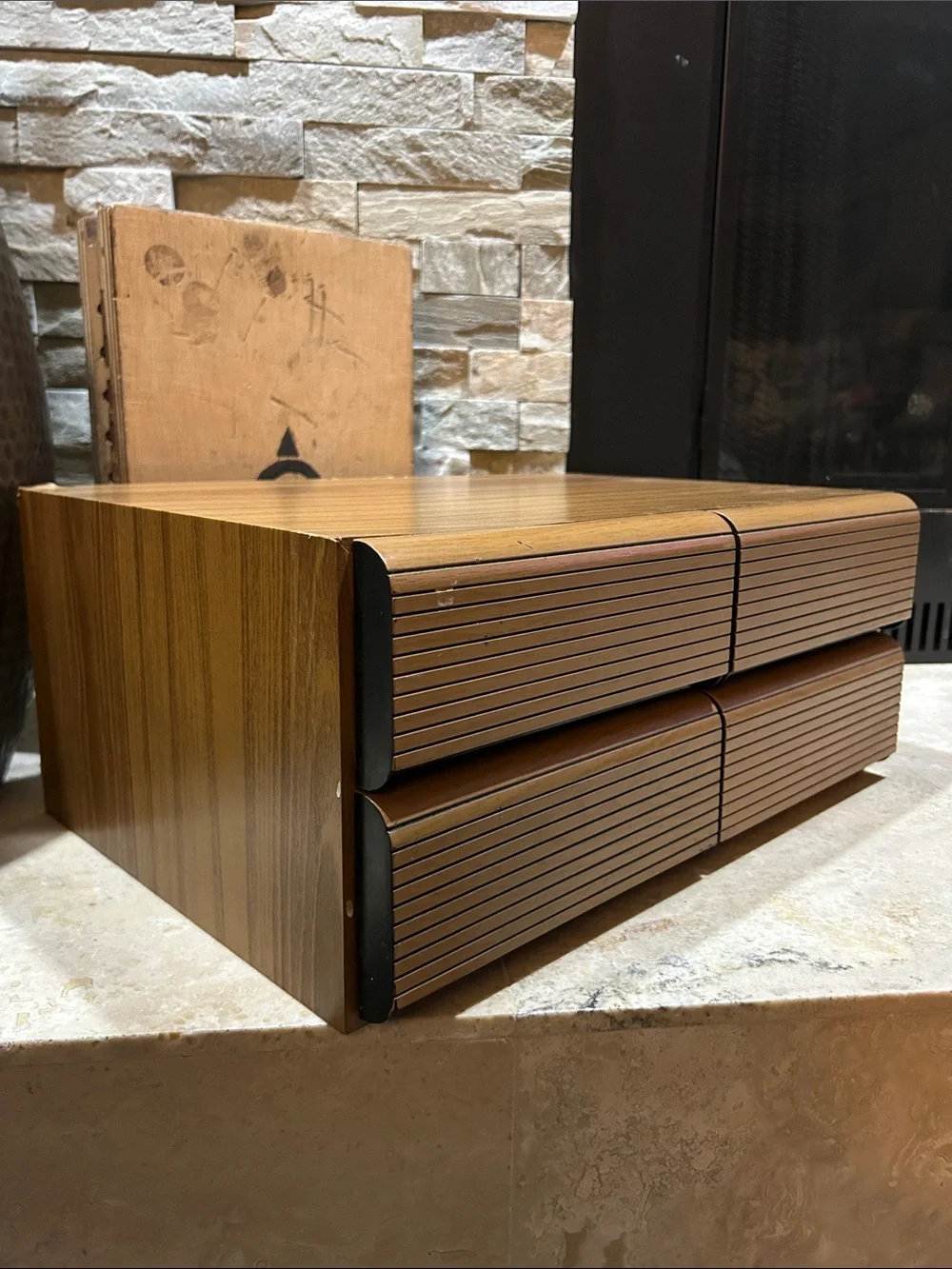 Woodgrain Stackable Storage Box - Brown - Picture 2 of 16